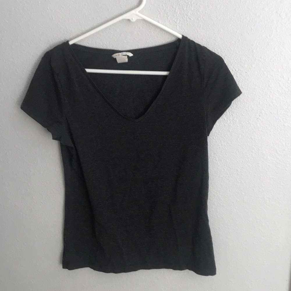 Gray V-neck